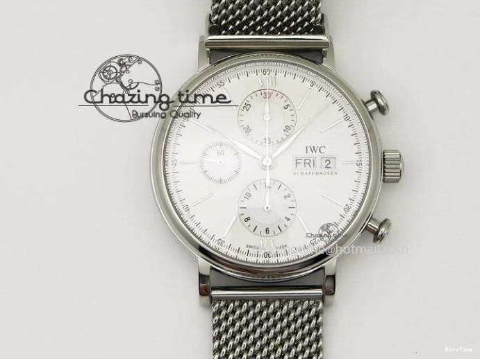 MIROTIME 0128 Youthful Pilot Spitfire 3878 Chrono BP Gray Dial SS On Black Leather Strap A 7368